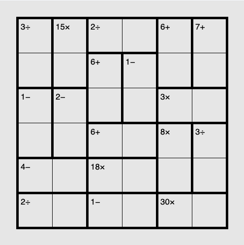 Calcudoku — actual puzzle board on SonoTap