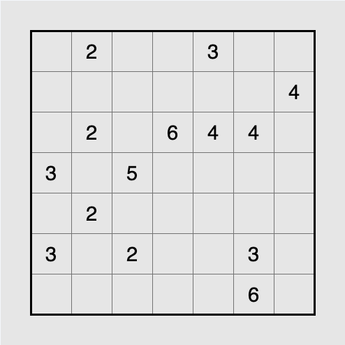 Shikaku — actual puzzle board on SonoTap