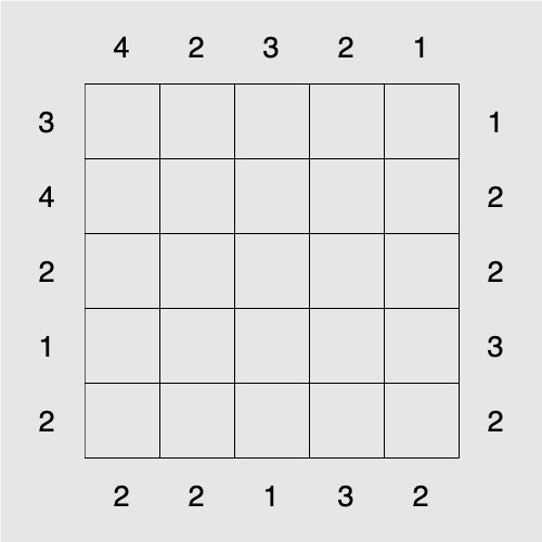 Skyscrapers — actual puzzle board on SonoTap